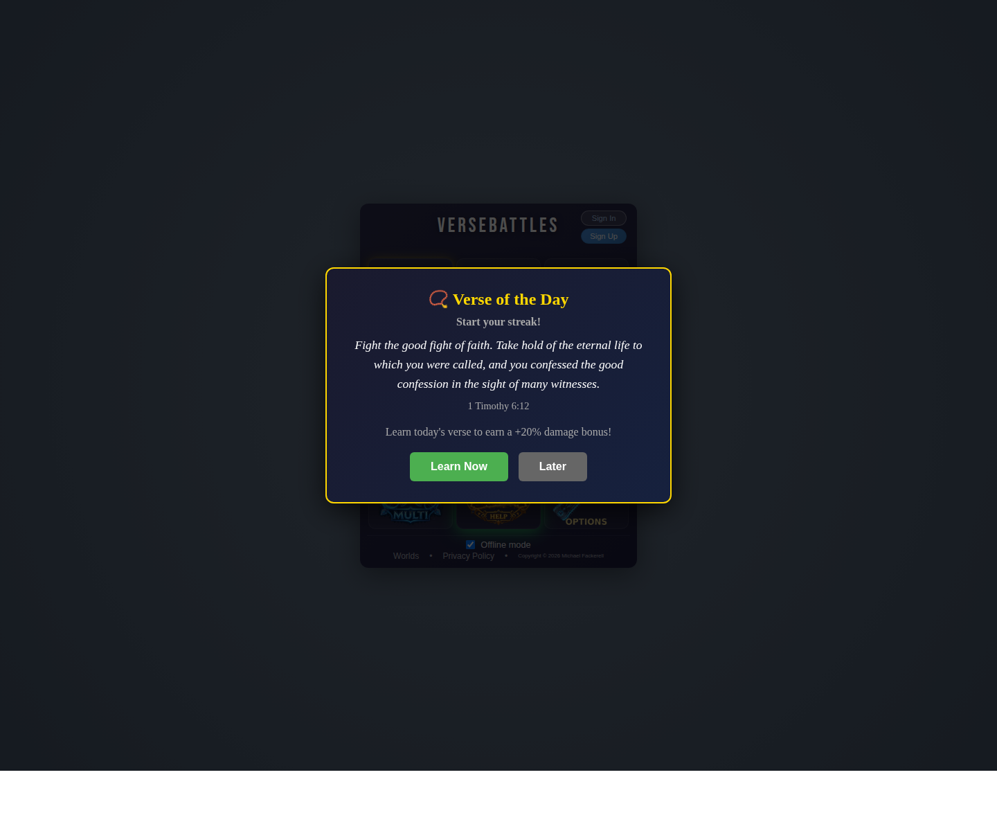 Menu screenshot