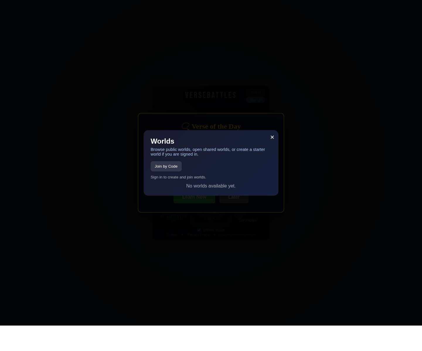 Worlds browser screenshot